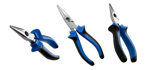Pliers in different angles on a white background