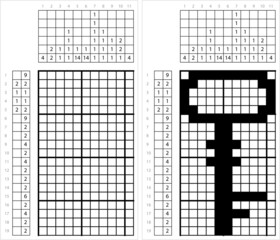 Fototapeta premium Key Icon Nonogram Pixel Art M_2112002