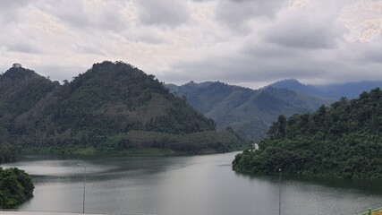lake and mountains