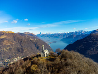 Landscape of the San Zeno Hermitage from Valle Intelvi