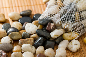 Smooth stones or pebbles