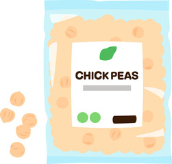 袋入りのひよこ豆 © logistock