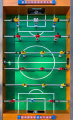 Top view of soccer table game toy or Football game toy fof kid, sport ,