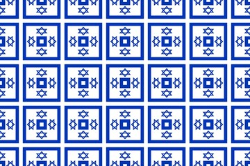 Geometric pattern in the colors of the national flag of Israel. The colors of Israel.