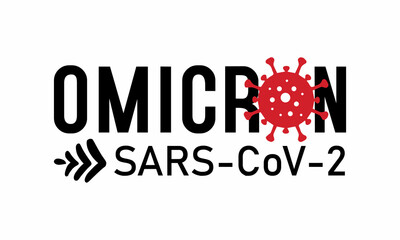 Omicron SARS-CoV-2 handwritten CORONAVIRUS quotes with white background. Typography of Omicron variant of Covid-19.