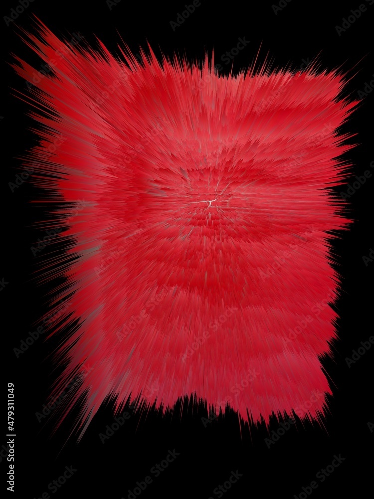 Aufkleber 3d illustration exploding surface view white coloured hexagonal connected grid and a red base