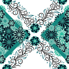 Beautiful and Simple Geometrical Flower Seamless Surface Pattern Design