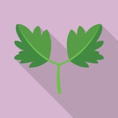 Parsley plant icon flat vector. Leaf herb