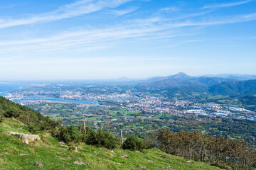 Amazing view over Fontarrabie and Hendaye. Basque Country of France.
