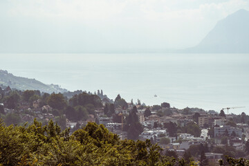 Vue sur le lac L&eacute;man depuis Lausanne