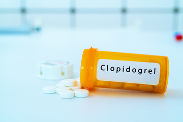 Clopidogrel antithrombotic drug that reduces the risk of blood clots in 