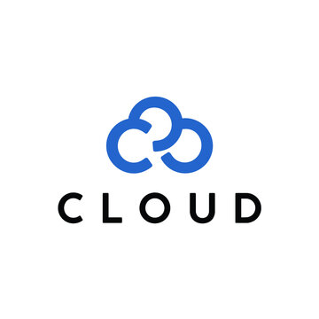 cloud simple flat minimalist logo design