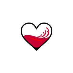 red wine lovers with splash and heart icon  logo design vector