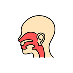 Otolaryngology color line icon. Human diseases.