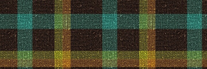 Classic winter tartan plaid seamless edging border. Modern gingham checker trim background. Woven scottish masculine tweed effect ribbon banner.  - obrazy, fototapety, plakaty
