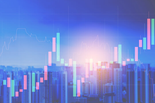 City building view with trading graph, financial investment concept use for background © tendo23