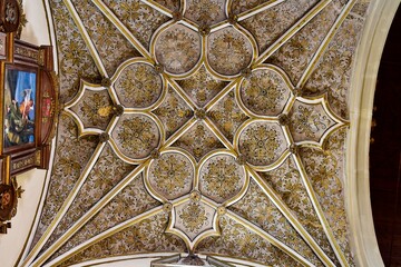 Architectural and decorative elements of the Iglesia de la Merced de Baza, Granada.