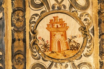 Paintings in the Church of San Anton de Baza, Granada. - obrazy, fototapety, plakaty