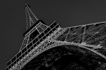 Eiffel Tower in High Contrast Black and White. High quality photo