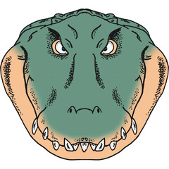 vintages  comic style alligator face