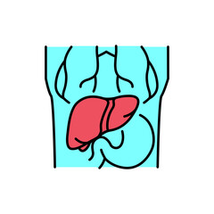 Mri body color line icon. Human diseases.