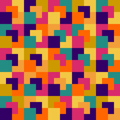 Geometric layered squares seamless pattern