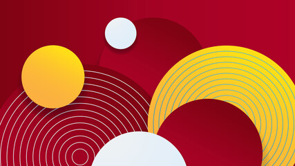 Circle red yellow Colorful abstract Design Banner