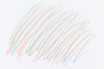Multi color hand crayon drawing