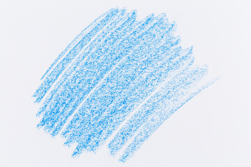 Wax crayon hand drawing blue background