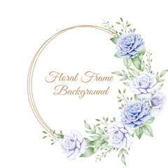 beautiful floral frame background watercolor