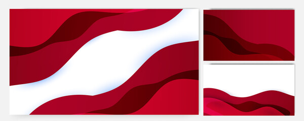 wave white red Colorful abstract Design Banner