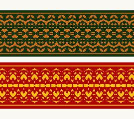 Henna banner border with colorful border
