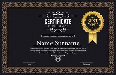 Achievement certificate best award diploma