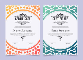 Gradient border style diploma achievement certificate