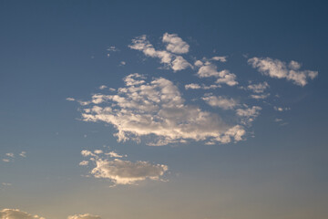 Beautiful blue sky and clouds background in sunset period