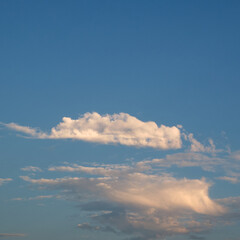 Beautiful blue sky and clouds background in sunset period
