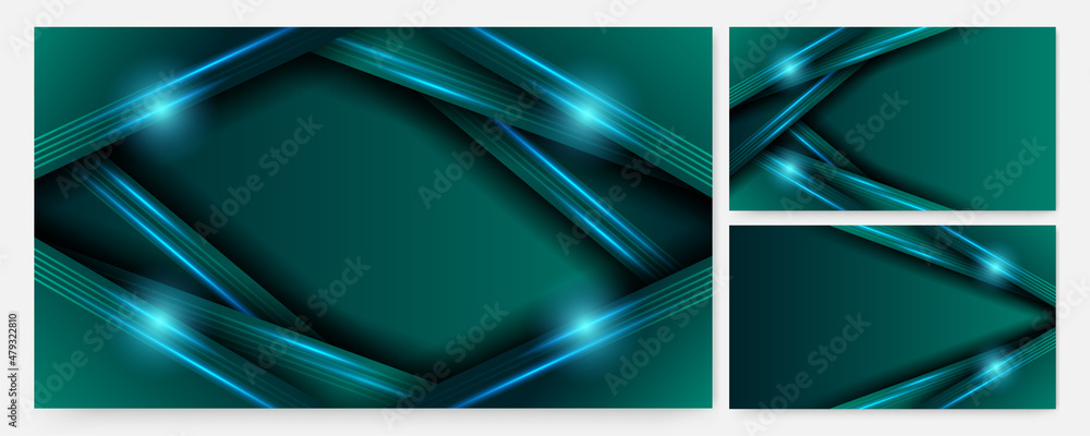 Poster Technology shiny green Colorful abstract Design Banner