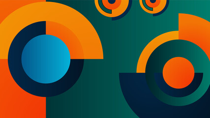 Circle's green Blue orange Colorful abstract Design Banner