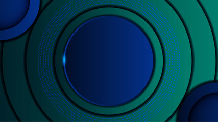 Modern Circle Dark Blue green Colorful abstract Design Banner