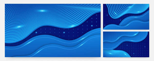 Shiny wave Light Blue Colorful abstract Design Banner