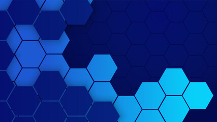 Hexagon gradient Blue Colorful abstract Design Banner