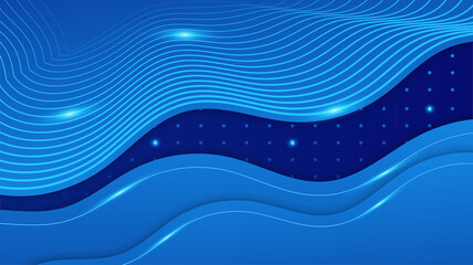 Shiny wave Light Blue Colorful abstract Design Banner