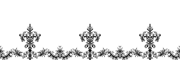 Fototapeta na wymiar seamless black and white pattern with empire elements, empire ornament background for design border pattern