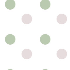 seamless pattern with round pink and green elements, abstract simple naive children's hand-drawn ornament