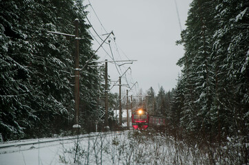 snow covered train