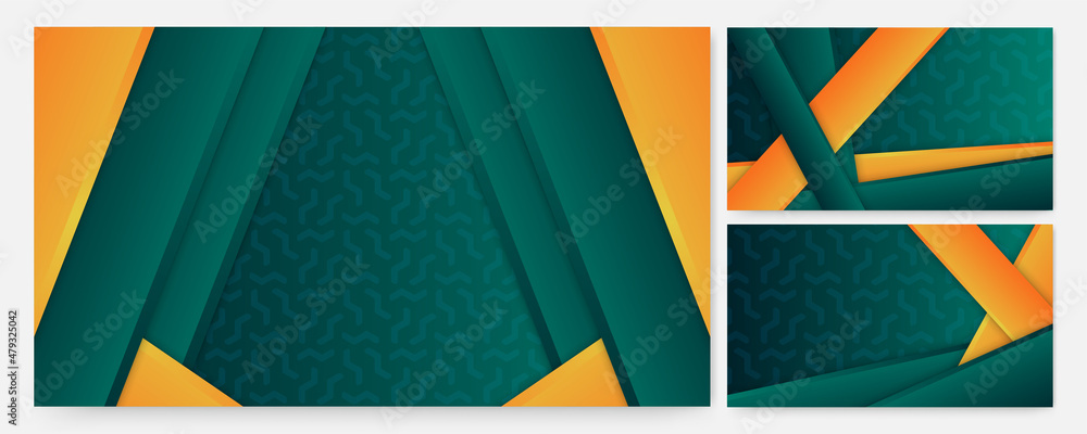 Poster Layer Shape green orange Colorful abstract Design Banner