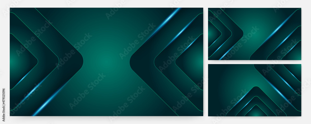 Poster Gradient shape green Colorful abstract Design Banner