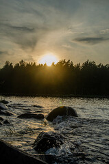 sunset over the river