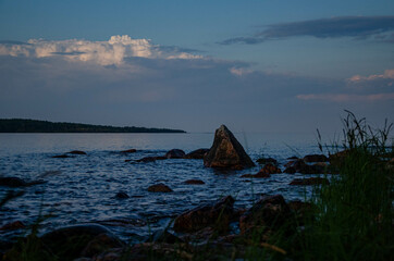 sunset over the lake
