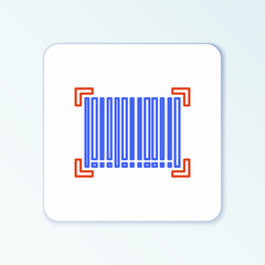 Line Barcode icon isolated on white background. Colorful outline concept. Vector